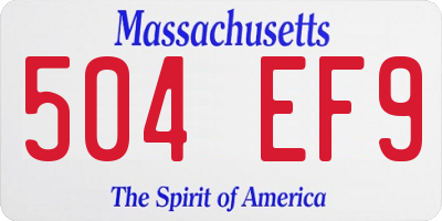 MA license plate 504EF9