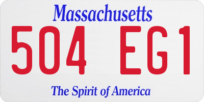 MA license plate 504EG1