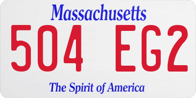 MA license plate 504EG2
