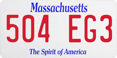 MA license plate 504EG3