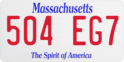 MA license plate 504EG7