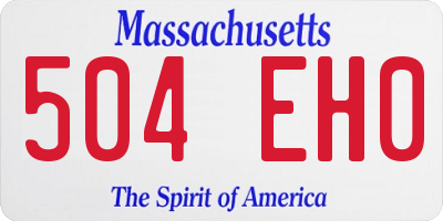 MA license plate 504EH0