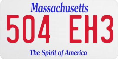 MA license plate 504EH3