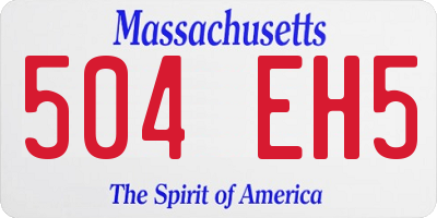 MA license plate 504EH5