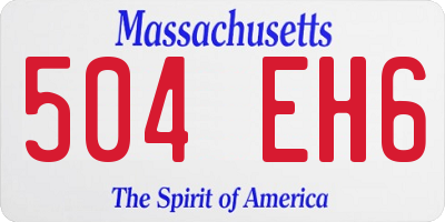 MA license plate 504EH6