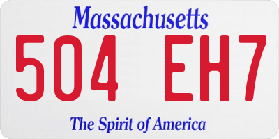MA license plate 504EH7