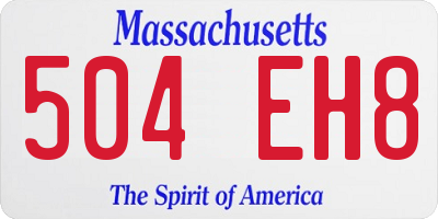 MA license plate 504EH8