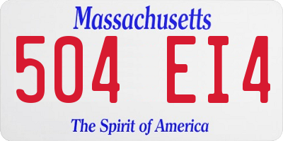 MA license plate 504EI4
