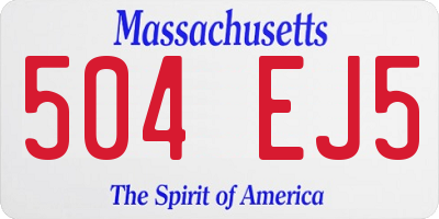 MA license plate 504EJ5
