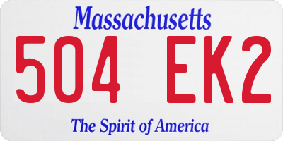 MA license plate 504EK2