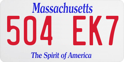 MA license plate 504EK7