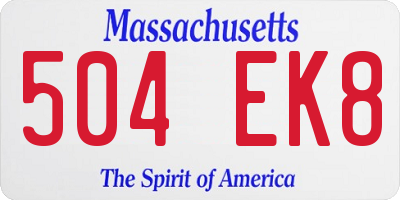 MA license plate 504EK8
