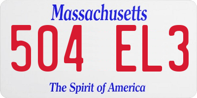 MA license plate 504EL3