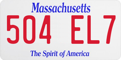 MA license plate 504EL7