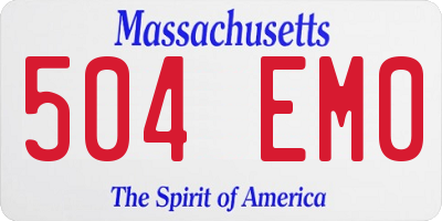 MA license plate 504EM0
