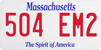MA license plate 504EM2