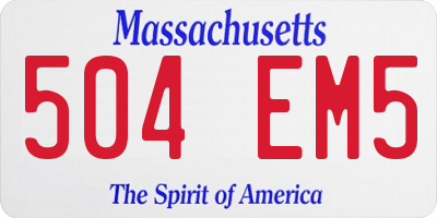 MA license plate 504EM5