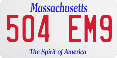 MA license plate 504EM9