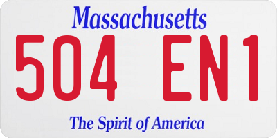MA license plate 504EN1