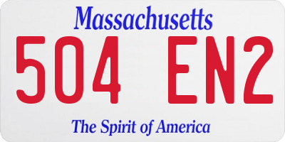 MA license plate 504EN2