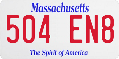 MA license plate 504EN8