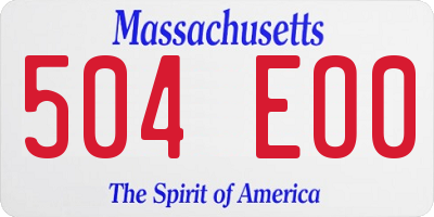 MA license plate 504EO0