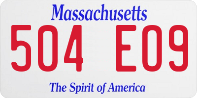 MA license plate 504EO9
