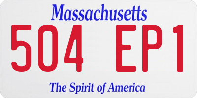 MA license plate 504EP1