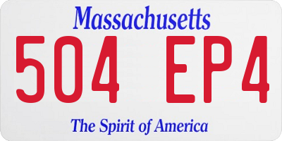 MA license plate 504EP4
