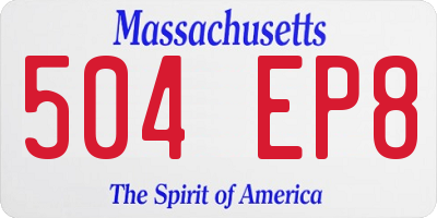 MA license plate 504EP8