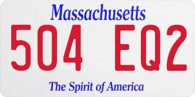 MA license plate 504EQ2
