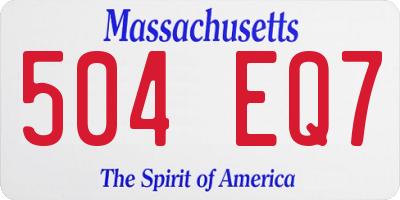 MA license plate 504EQ7