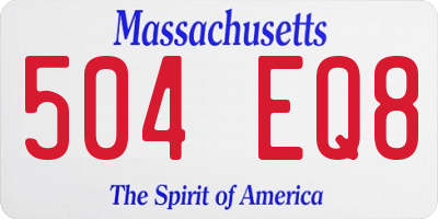 MA license plate 504EQ8