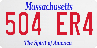 MA license plate 504ER4
