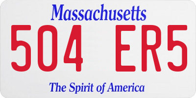 MA license plate 504ER5