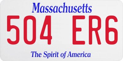 MA license plate 504ER6