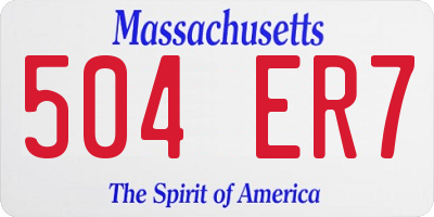 MA license plate 504ER7