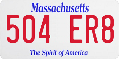 MA license plate 504ER8