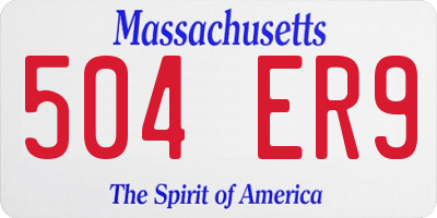 MA license plate 504ER9