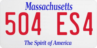 MA license plate 504ES4