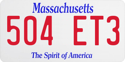 MA license plate 504ET3