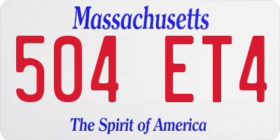 MA license plate 504ET4