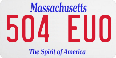 MA license plate 504EU0
