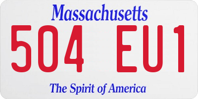 MA license plate 504EU1