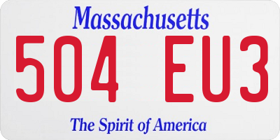 MA license plate 504EU3