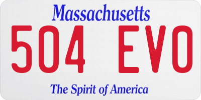 MA license plate 504EV0