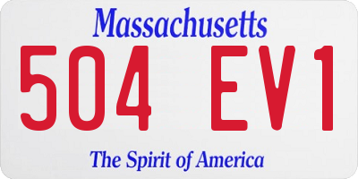 MA license plate 504EV1