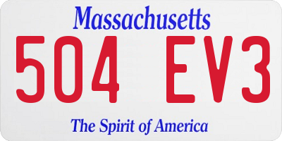 MA license plate 504EV3