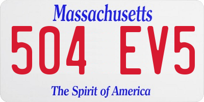MA license plate 504EV5