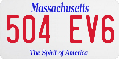 MA license plate 504EV6